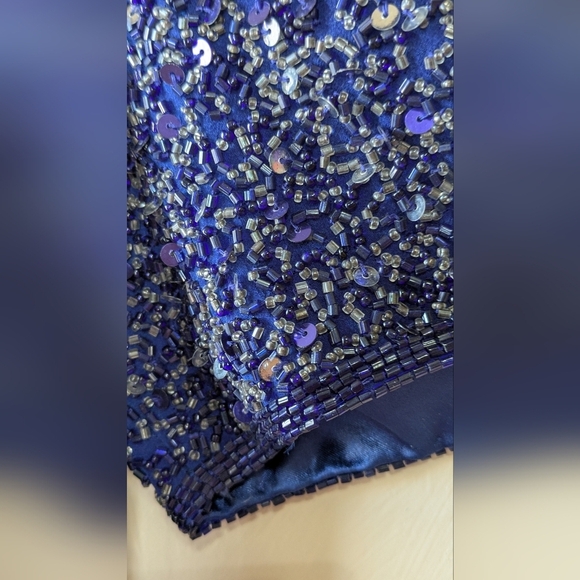 SCALA Vintage Silk, Velvet, & Sequin Dress, Size M, Formal 😍 - Picture 6 of 8